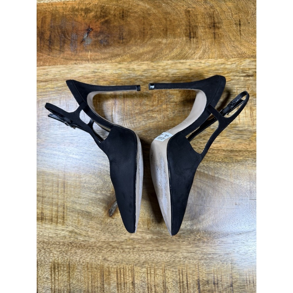 Schutz Boris Black Slingback High Heels Nubuck Leather/Suede 6.5 - Picture 2 of 9